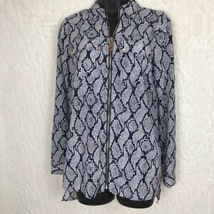 MICHAEL Kors  Snake Print Zip Up Shirt Size XS